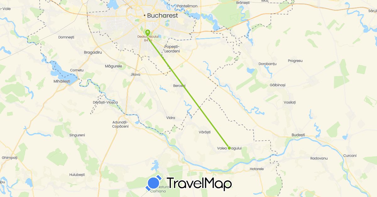 TravelMap itinerary: driving, electric vehicle in Romania (Europe)